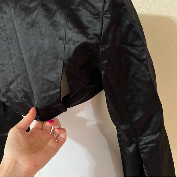 Atior Canyon black cotton silk blend cutout cropped blazer US6 - Picture 6 of 9